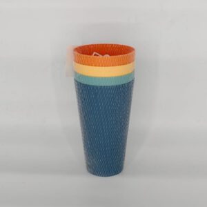 VASO DE PLASTICO 9.9X15.4 COLORES VARIOS OCT25034 BAZAR- CHF26