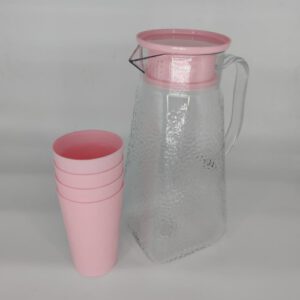 SET DE JARRA 1.5L+4 VASOS BLANCO/ROSA OCT251350 – CHF26