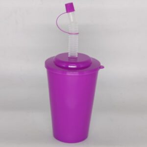 VASO PLAS. 350ML C/TAPA+SORBETE FEXIBLE OCT251538 – CHF26 – CHM26