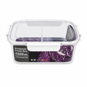 TAPER DE CRISTAL RECTANGULAR C/ TAPA Y DIVISORIA STORAGE FRESH BOX X 1.500ML. – OCT251459 – CHM26