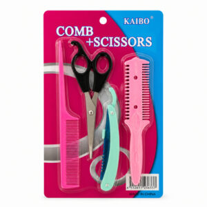 SET DE PELUQUERIA X 4 PZS KAIBO COMB + SCISSORS – OCT251257 – CHM26