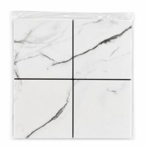 PLACA AUTOADHESIVA C/ DISEÑO CUADRADO BLANCO/NEGRO 30X30CM. – OCT251525 – CHM26