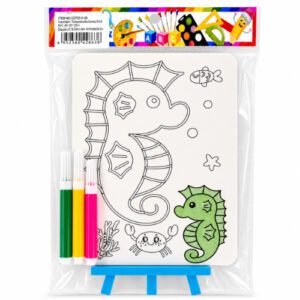SET P/ COLOREAR C/ MARCADORES Y SOPORTE PLASTICO 15X20CM – OCT251140 – CHM26