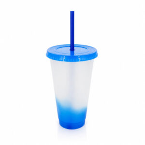 VASO PLASTICO C/ TAPA + SORBETE X UND. 700ML CAMBIA DE COLOR – OCT251547 – CHM26