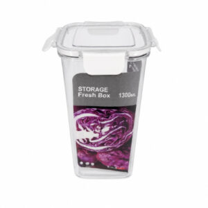 TAPER DE CRISTAL CUADRADO ALTO C/ TAPA STORAGE FRESH BOX X 1300ML. – OCT251452 – CHINA