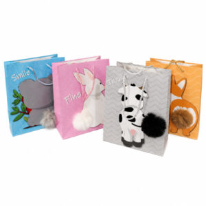 BOLSA DE REGALO ANIMALES C/ POMPOM – 18X23X10CM QZG-3348C-2 – OCT251146 – CHM26