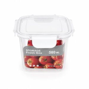 TAPER DE CRISTAL CUADRADO PEQUEÑO C/ TAPA STORAGE FRESH BOX X 580ML. – OCT251450 – CHINA