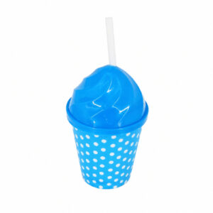 VASO PLASTICO C/ TAPA + SORBETE X UND. 250ML C/ MOTAS – OCT251539 – CHM26