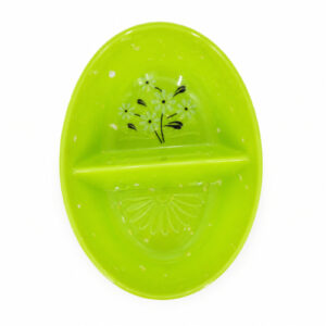 BOWL DE MELAMINA C/ 2 DIVISORIA VERDE FLOREADO – OCT251669 – CHM26-3
