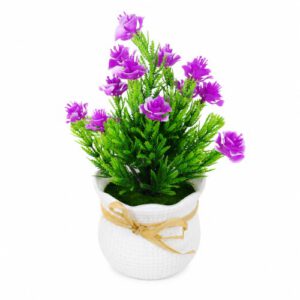 PLANTA Y FLOR ARTIFICIAL C/ MACETA BLANCA X 21CM. – OCT25608 – CHM26