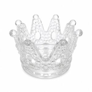 VELERO DE VIDRIO C/ DISEÑO CORONA SIN COLOR 7X5CM- OCT251835 – CHM26-3