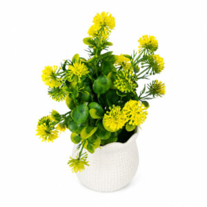 PLANTA Y FLOR ARTIFICIAL C/ MACETA BLANCA X 23CM. – OCT25606 – CHM26