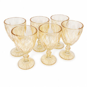 SET DE COPA GLASS WARE X UNIDAD. DY-5268 AMBER – OCT25999 – CHM26-3