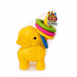 JUEGO LANZAMIENTO DE AROS ELEFANTE AMARILLO C/ 4 AROS – OCT251793 – CHM26-3