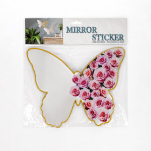 ESPEJO MARIPOSA ADHESIVO C/ DISEÑO ROSAS SIN BORDE 23X30CM- OCT251272 – CHM26-3