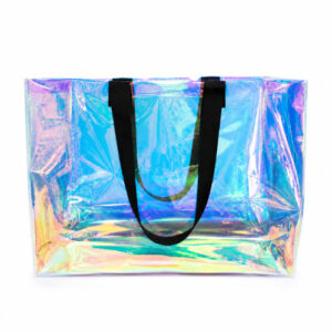 BOLSO TOTE HOLOGRAFICA TRANSPARENTE 45X36X15CM. – OCT251883 – CHM26-3