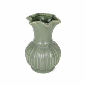 FLORERO DE CERAMICA CELADÓN BOCA ONDULADA – OCT251809 – CHM26-3