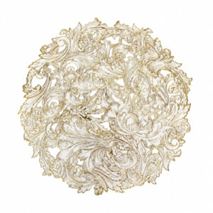 INDIVIDUALES CIRCULAR DORADO C/ BLANCO TRANQUELADO 37CM. – OCT251672 – CHM26-3
