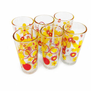 SET DE VASOS LARGOS FLOREADO ELEGANTE X 6 PZS. – OCT251028 – CHM26-3