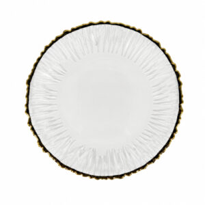 PLATO PLAYO C/ BORDE DORADO 26CM. DE VIDRIO- OCT251718 – CHM26-3