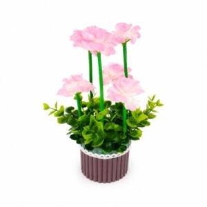 PLANTA ARTIFICIAL ROSAS FLORECIDA C/ MACETA PLASTICA BAMBU X 20CM. – OCT25624 – CHM26-3