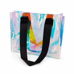 BOLSO TOTE HOLOGRAFICA TRANSPARENTE 20X20X8CM. – OCT251880 – CHM26-3