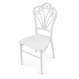SIILA BLANCA C/ RESPALDO DOCORATIVO APILABLES 88X34CM. – OCT251078 – CHM26-3