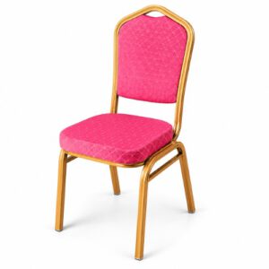 SILLA DE BANQUETE APILABLE METALICA Y TAPIZADO ROJO – OCT251095 – CHM26-3