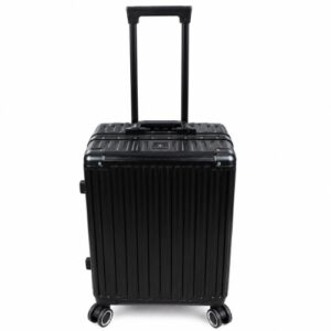 MALETA P/ VIAJE NEGRA C/ FUNDA PROTECTORA MARRON 24 PULGADAS PC- OCT251187 – CHM26-3